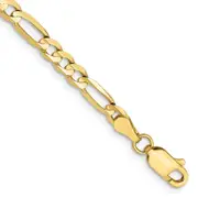 7 Inch 10K 4mm Concave Open Figaro Chain
