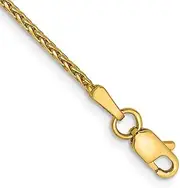 [JewelryWeb] 14ct Yellow Gold Solid Lobster Claw Closure 1.5mm Sparkle Cut Wheat Chain Ankle Bracelet Jewelry Gifts for Women - Length Options: 25 15 18 20 23