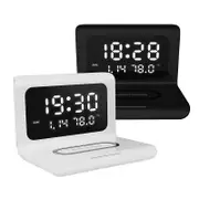 2 In 1 Bedside Desktop LED Alarm Clock Qi Wireless Charger