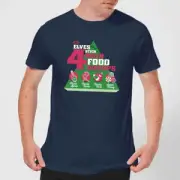 Elf Food Groups Men's Christmas T-Shirt - Navy