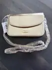 NWT JIMMY CHOO Parfums Gold Evening Bag Crossbody Clutch Handbag Chain Strap