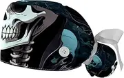 [YTYVAGT] 2-Pc,Gourd-Shaped Working Cap,Fisherman Hat with Buttons and Cotton Sweatband,Abstract Skeleton and Skull Art Pattern
