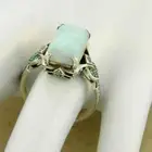 3Ct Emerald Lab Created Opal Solitaire Engagement Ring 14K White Gold Plated