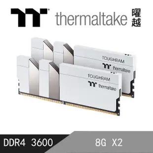 【Thermaltake 曜越】曜越 TOUGHRAM 鋼影 記憶體 DDR4 3600MHz 16GB 8GBx2 白色(R020D408GX2-3600C18A)