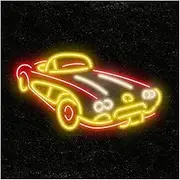 Sign Lamp Car Neon Signs Auto LED Light Brightness Adjustable for Bedroom Kids Room Travel Sport Shop Stores Offices Party Wall Art Decor(50cm)