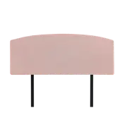Linen Fabric Queen Bed Curved Headboard Bedhead - Pale Pink