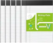 Vanhench 6 Pack Note Pads legal pads 5”x 8", Writing Pads for Office College School Supplies Desk Accessories White 30 Sheets lined paper for Work College Ruled Notepads