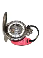 Charles Hubert Skeleton Pocket Watch Mechanical Automatic White Dial Vest chain