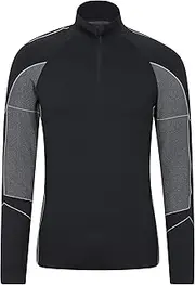 [Mountain Warehouse] Seamless Mens Zip Neck Baselayer Top - Lightweight Thermal Top, Breathable Underlayer, Warm & Cosy - Best for Skiing, Snowboarding in Winter
