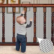 Dovesail Banister Guard 10 ft L x 3 ft H, Deck Safety Net for Baby Proofing, Balcony Mesh Netting, Stairway Deck Rail Mesh Netting for Child Safety, Pet Safety & Toy Safety – Black