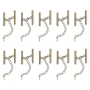 10Sets Slide on End Clasps, 30mm Tube Slider Crimp Cord Ends, Bronze Tone