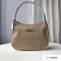 在飛比找Yahoo!奇摩拍賣優惠-COACH  29209 C LOGO印花拼皮單肩半月包 白