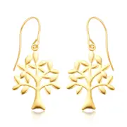 9ct Yellow Gold Tree Drop Earrings
