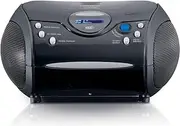 Lenco SCD-24DAB - CD Player for Children - Bluetooth 5.1 - CD Radio - Boombox - DAB+ Radio - Track Memory - 2 x 1.5 W RMS Power - Mains and Battery Operated - Black