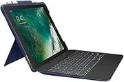 Logitech Slim Combo for iPad Air (3rd Generation) and iPad Pro 10.5 Inch Keyboard Case, Backlight and Smart Connector (Model: A2123, A2154, A2152, A1701, A1709, A1852) DE Layout - Blue