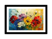 Palette Knife Flower Framed print Art Poster
