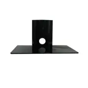 1 Shelf Wall Mount Bracket for Black DVD/Receiver/STB 10kg 9mm Thick Glass