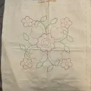 Hand embroidered quilt Block French Knots (?) Candlewicking(?)