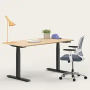 Recess Active Bundle | Ergonomic Chair Desk | Home Office Furniture Packages, Slate / Large - 150W x 75D (cm) / Maple/Black