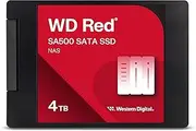 Western Digital 4TB WD Red SA500 NAS 3D NAND Internal SSD Solid State Drive - SATA III 6 Gb/s, 2.5"/7mm, Up to 560 MB/s - WDS400T2R0A