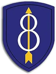 8th Infantry Division Shield Shaped Sticker (Army Military (3 x 4 inch) U.S. Army Licensed