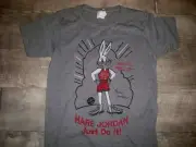 Shirt-Tex Hare Jordan Made in USA T-shirt Tee Paper Thin Print Sm Mens NOS Vtg