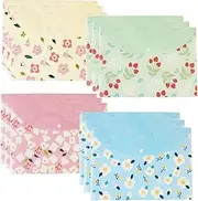 Oaygat 12PCS A4 Files Folder Floral Document Bag PP Envelope Folder Document Folder with Snap Button Plastic Envelopes Folders File Folder Envelope Wallets Folders for Paperwork Plastic Folders
