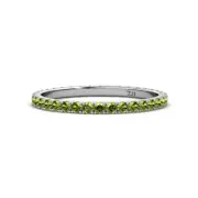 Round Peridot 2.00 mm French Set Stackable Eternity Band 14K Gold JP:195239