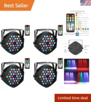 Professional 36W RGB LED Stage Lights - 7 Modes with Remote Control, 4pcs