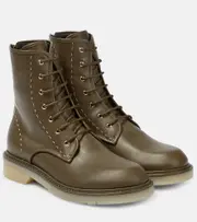[Max Mara] Max Mara Leather combat boots AU 4 green