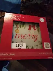 Pfaltzgraff Winterberry Square Glass Christmas Tree Serving Platter 15 IN. NEW