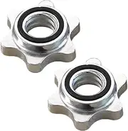 2 x Barbell Collars - Iron 1 Inch Quick Release Clamps, Weight Bar Clips | Portable Secure Grip Barbell Locks for Strength Training, Olympic Collar for Intensive Workouts