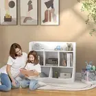 3 Tier Kids Toy Shelf with 5 Compartment, Anti-Tip Device, White