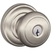 Schlage F51A AND 609 ADD Andover Knob Keyed Door Entry Lock, Antique Brass