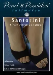 Santorini - Set of 3 Silver Toe Rings in Different Scrollwork Designs Costume