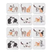 2x 6pc Ashdene Purrrfect Moments Animal Coaster Drink Mat/Pad Square 11x9cm
