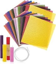 Thleunei Beeswax Sheets for Candle Making - Beeswax Candle Making Kit for Kids-Christmas Candle Making Kit for Adults-Candle Rolling Kit DIY Candle Maker - Candle Starter Kit Beeswax Candle Kit
