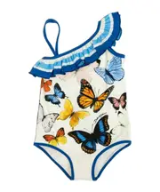 Dolce Gabbana Kids Butterfly Printed One-Piece Swimsuit 8Y,6Y,5Y,12Y,12,10Y White