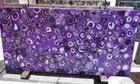 Purple Geode Agate Coffee Table TOp, Handmade Agate Center Living Room Decor Top