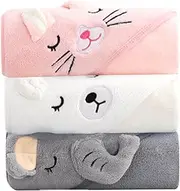 Hooded Baby Towels | Ultra-Soft Cute Baby Wrap Blanket | Multifunctional Flexible Hooded Baby Bath Blankets Skin-friendly Swaddling Bath Towels with Ears for new-born Boy Girls