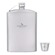 Boundless Voyage Titanium Hip Flask, Lightweight, Durable, Rust-Proof, Whiskey S