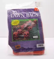 JOYIN 10 Pcs Halloween Pumpkin Plastic Lawn and Leaf Bags Decoration 2 Faces