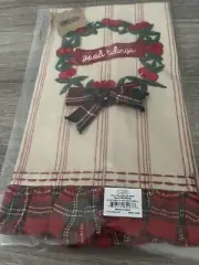 Mud Pie Good Tidings Christmas Kitchen Towel Appliqued New