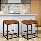 Home Counter Height 24" Bar Stools for Kitchen Counter Backless Modern Set of 2
