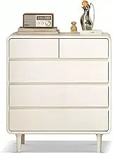 GUAWJRZDP 5-Drawer Chest, Drawers Organizer Storage, Storage Cabinet Wood, Chest of Drawers, Easy Assembly, for Bedroom Living Room, Nursery, Closet, Warm White