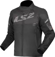 LS2 Apex waterproof Motorcycle Textile Jacket, black-grey, Size L for Men Black Grey