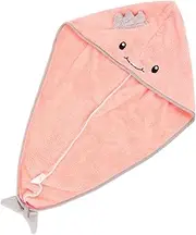 MUSISALY Animal Tail Fleece Hair Drying Cap Thick Ultra Absorbent Hair Towel Wrap for Quick Drying Cute Dolphin Design Hair Drying Hat for Women