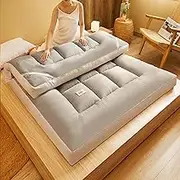 Queen Size Mattress - Living Room Floor Mat, Full Size Guest Sleeping Mat, Portable Foldable Student Dormitory Mattress for Camping, Lounger, Sofa
