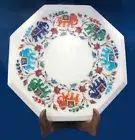 15" Marble side Table Inlay semi precious stones pietradura Work handmade