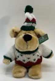 Trim A Home Winter Teddy Bear Plush Knit Christmas Sweater Hat Fine Toy Kmart